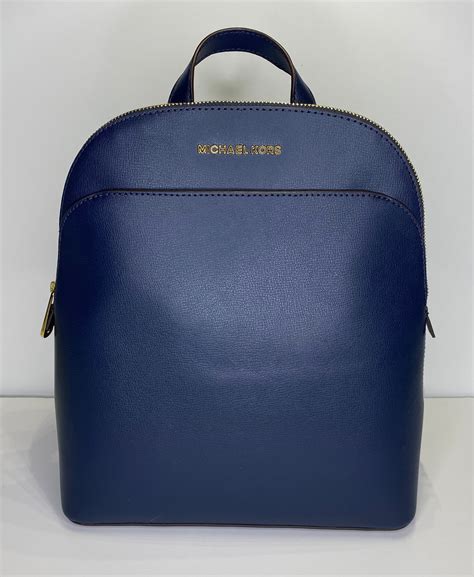 michael kors large emmy backpack 35s8gy3b1r navy|Emmy Large Saffiano Leather Dome Satchel .